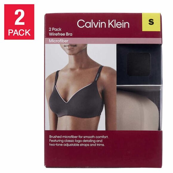 Calvin Klein Ladies' Wirefree Bra 2-pack NEW Open Box - Picture 1 of 4